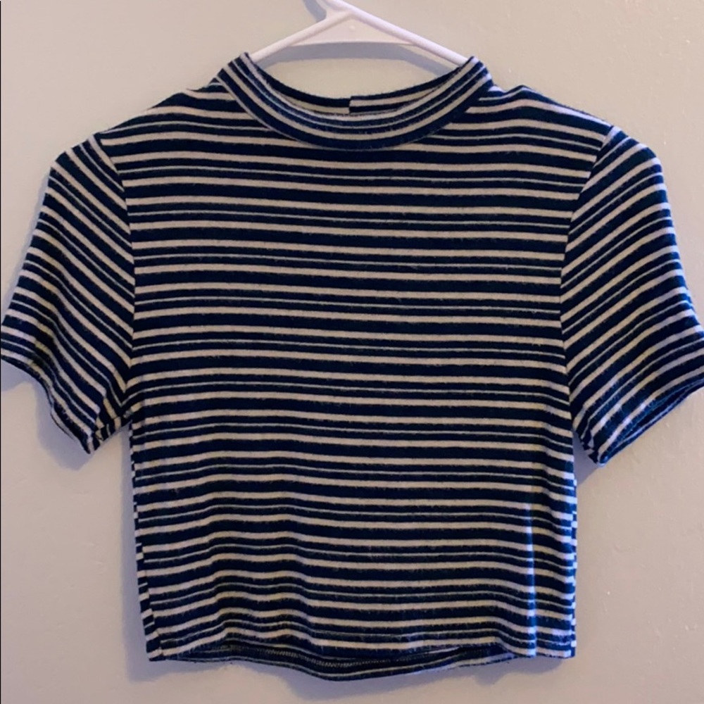 high neck green and white soft striped shirt